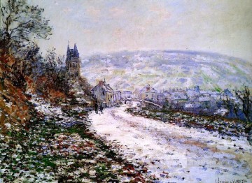  entra Pintura al %C3%B3leo - Entrando al pueblo de Vetheuil en invierno Claude Monet